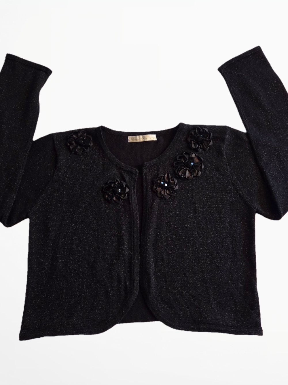 Girl's American Princess Embellished Black Sparkle Cardigan